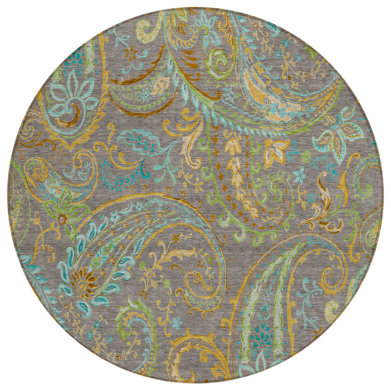 Tapis d'intérieur rond antidérapant rond 8 'Taupe