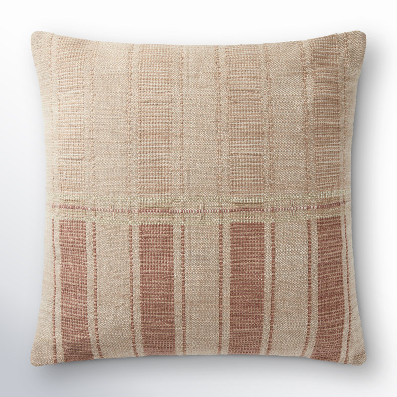 Carmel Square Pillow Cover and Insert, Down, Natural/Rust