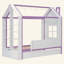 Structure de lit House avec lit gigogne escamotable, tablettes de rangement à queue et lumières DEL blanc froid-133671903-133671906