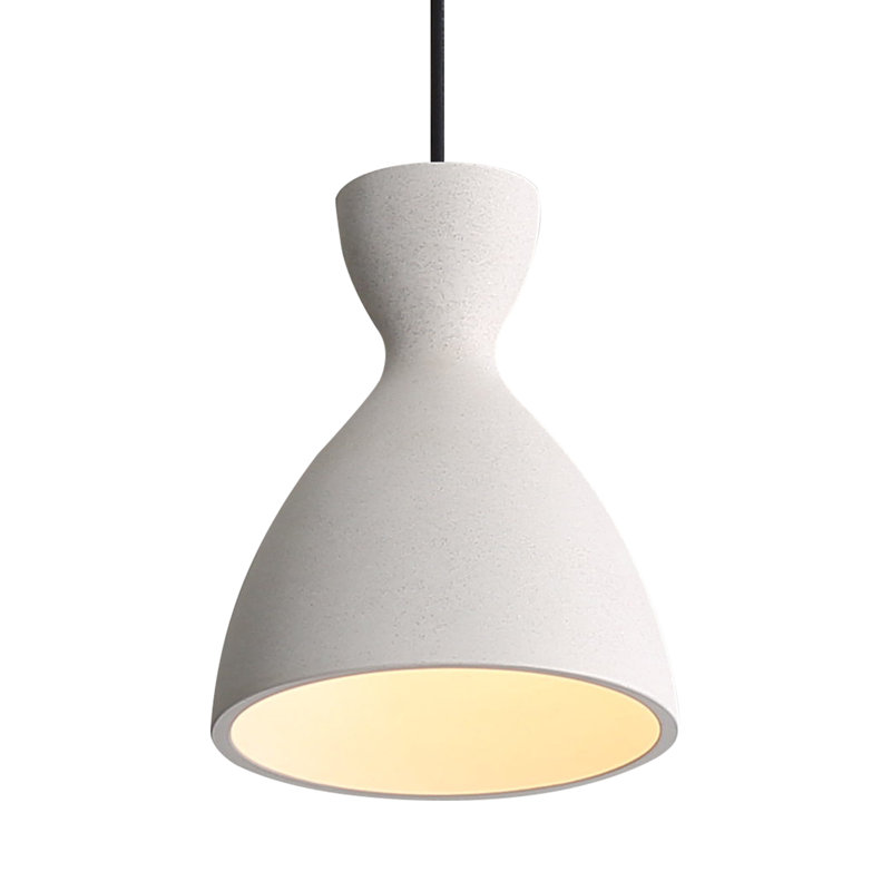 Varley 10" LED Pendant in Sandstone Cement, White