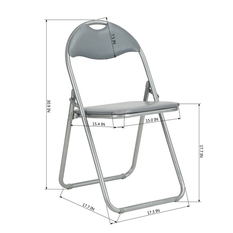 Angel-Marie 45cm H Upholstered Metal Side Chair, Grey