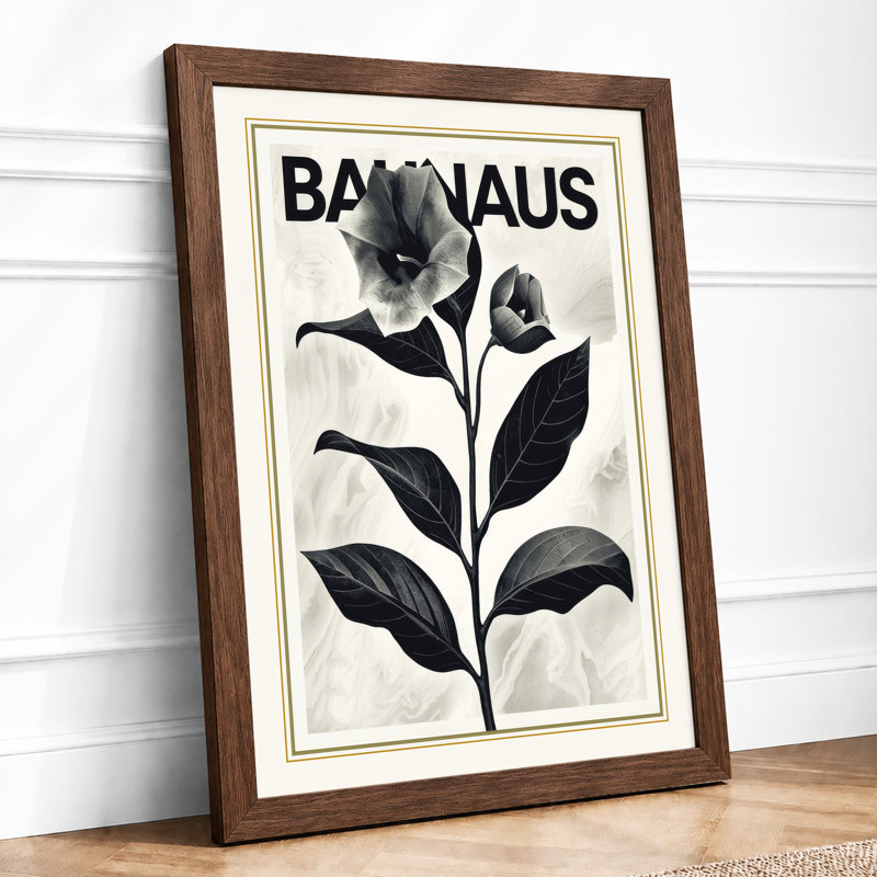 Bauhaus Botanica Botanical - Framed Print, A2 - 59.4 x 42.0 cm, Walnut
