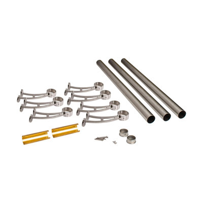 Outwater 2" Diameter X 24 Feet Long Stainless Steel Bar Mount Foot Rail Kit – Matte Black Finish