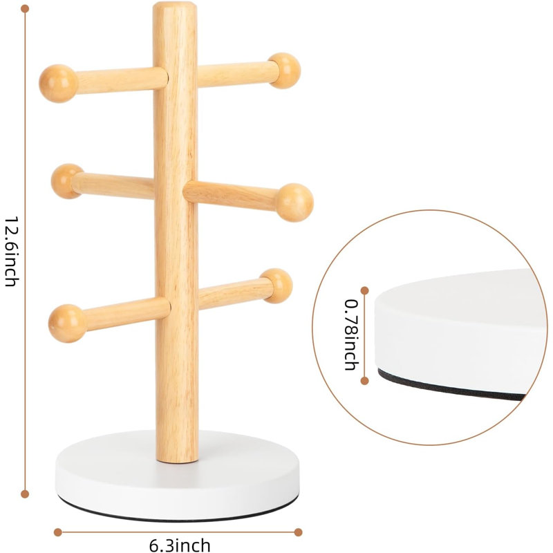 Rheo Mug Tree, Natural/White