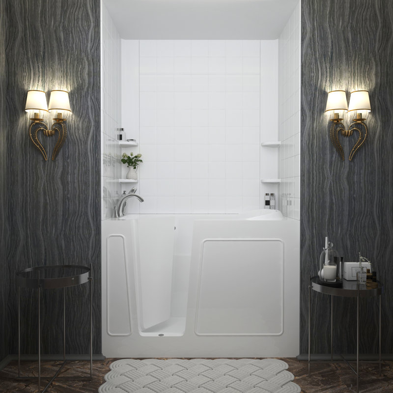 Baignoire de tourbillon 54 po x 30 po Buena Vista, Gauche, Blanc