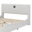 Lit plateforme tapissier luxueux en similicuir avec tête de lit épaisse, haut-parleurs Bluetooth et lumière DEL RVB-450199532-450199522