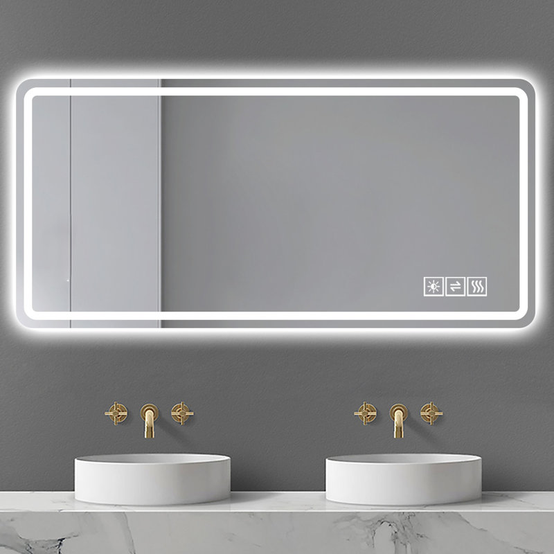 Miroir de salle de bain à DEL 28 * 60 - Brouillard, finition, fonction d'économie d'énergie