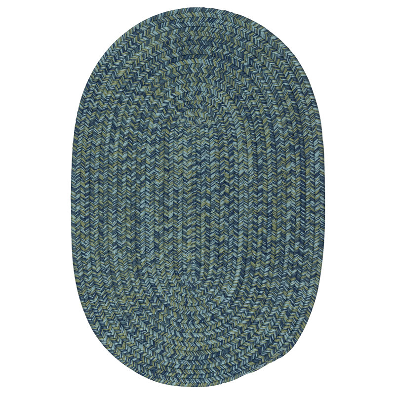 Tapis réversible intérieur / extérieur Freels - bleu foncé, Ovale 6 pi x 8 pi