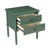 Vintage Green 2-Drawer Nightstand with Bamboo Carved Legs