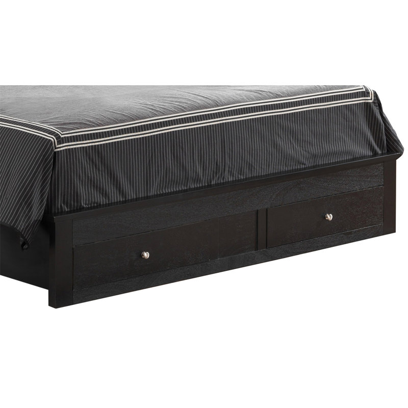 Transitional Black King Storage Bed