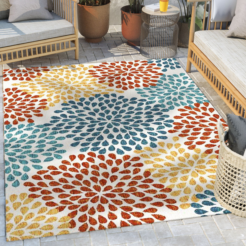 Floral Indoor / Outdoor Area Rug, Rectangle 160cm x 220cm