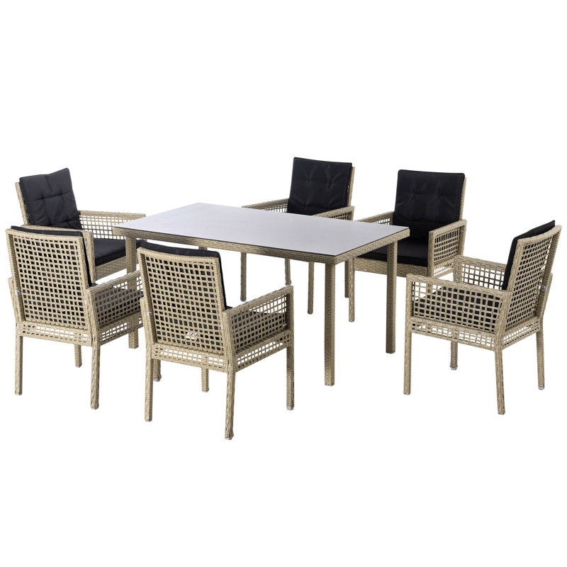 Ensemble de salle à manger en rotin PE 7 pièces Bayou Breeze