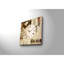 Horloge murale 17,7 po x 17,7 po Elegant Toile 100% suède avec cadre 100% bois (épaisseur: 1,2 po) | Décoration élégante pour le salon et le bureau, design intemporel et art fonctionnel