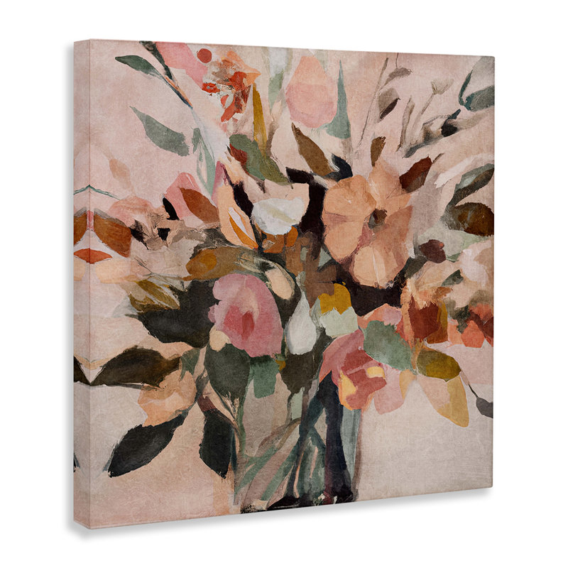 Art mural sur toile Blush Abstract Bouquet par Sasha, H 17 po x l 17 po