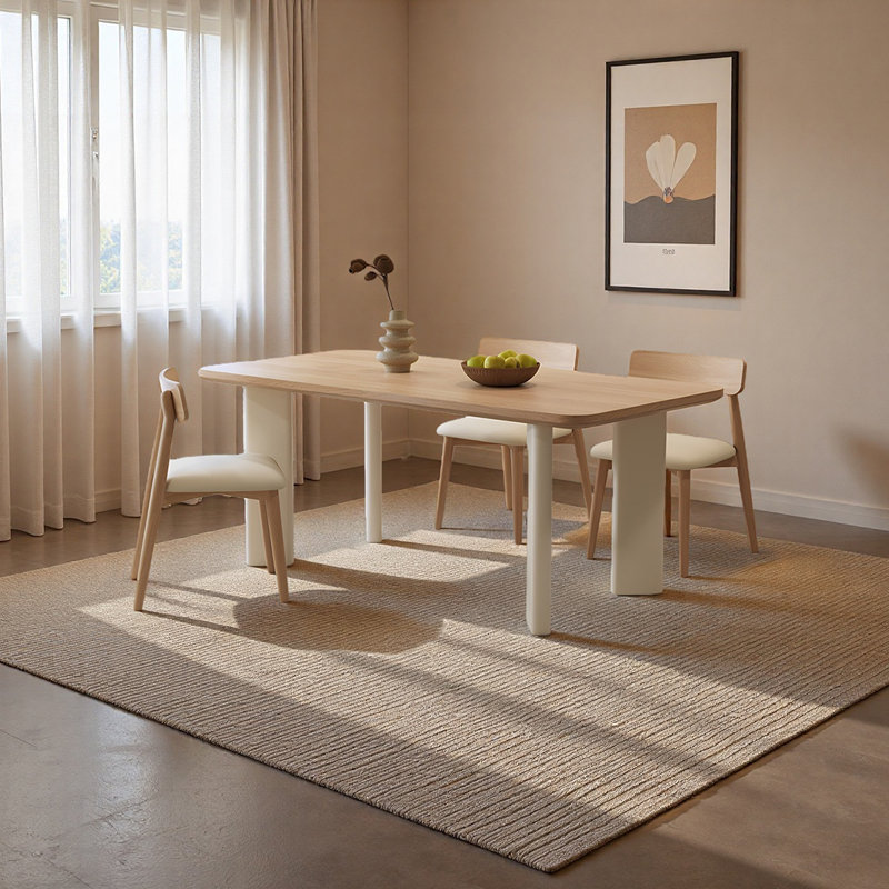 Table de salle à manger Elegant French, H 29,52 po x l 62,99 po x P 31,49 po, 7 pièces : table, 6 chaises
