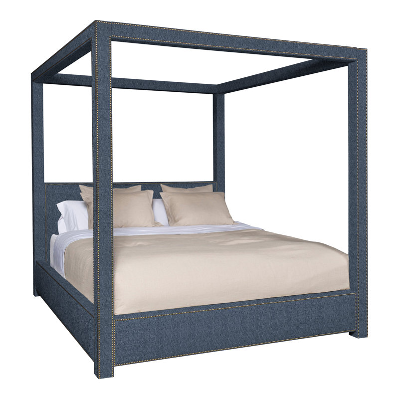 Eastwood By Thom Filicia Upholstered Canopy Bed, Kennelly Snow, California King, No