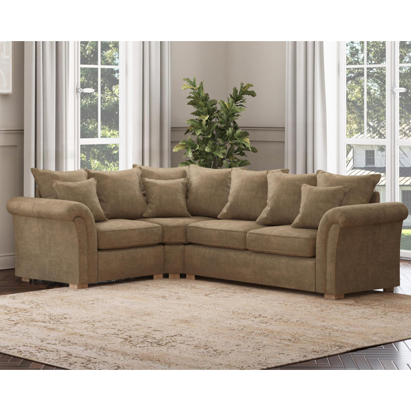 Castleacre Corner with two seats, Scatter Back, Right Hand Facing, Dark Mink Polyester