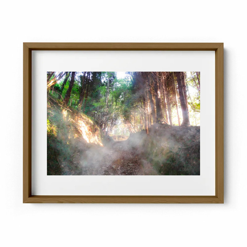 Into The Mystic Print by Joseph Regan, 14" H x 16" W x 0.75" D, Walnut