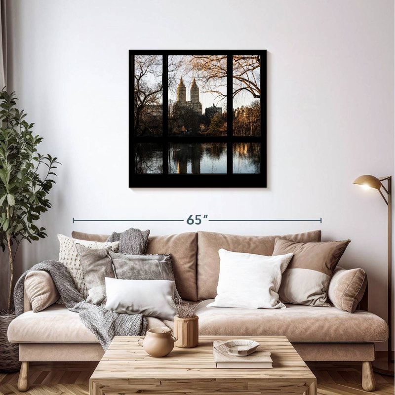 Vue de Nicci New York depuis la fenêtre - Central Park, H 36 po x l 36 po