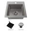 Donner 15" L x 15" W Drop-In Kitchen Sink with Basket Strainer