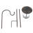 Set of 2 Brown and White Solar-Powered Hanging Lanterns with Shepherd Hooks