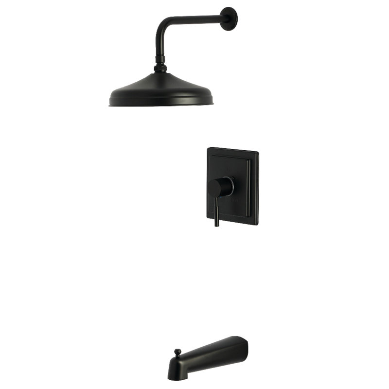 Kingston Brass Single-Handle Pressure Balanced Tub And Shower Faucet, Matte Black