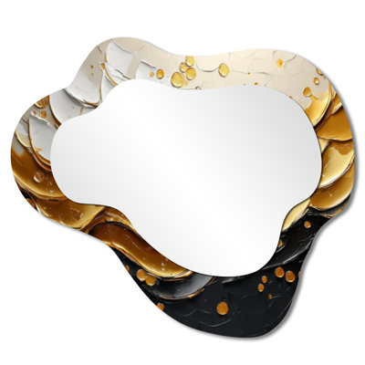 Golden Passage To Transitional Art I - Abstract Cloud Decorative Wall Mirror, Modern Vanity Mirror, Printed on Metal