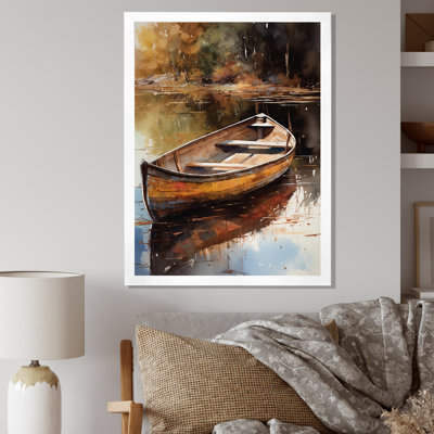 " Lake Serenity Dinghy Boat Resting On The Water "