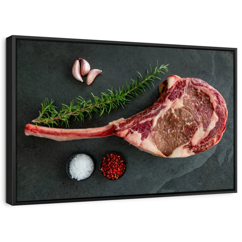"Impression sur toile de steak brut Tomahawk", H 17 po x l 25 po