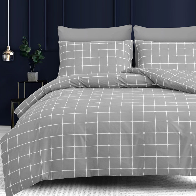 Premium Duvet Cover Set Double Brushed Microfiber Reversible With Zipper Closure & Corner Ties