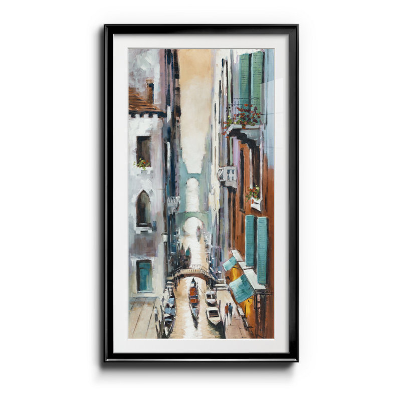 Canal View I - impression, H 14,5 po x l 26,5 po x P 1,5 po, Noir