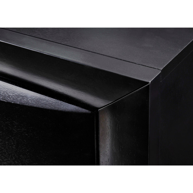 Retro-style, solidly crafted bed, Black, Queen