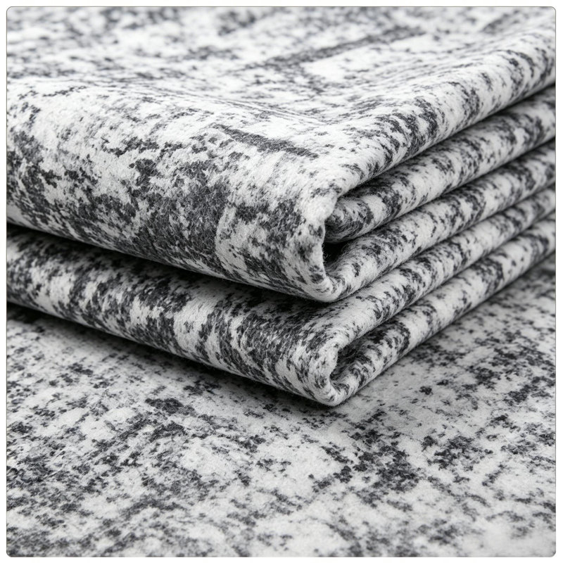 Tapis abstrait lavable pour bureau personnel, Rectangle 10' x 13', Gray