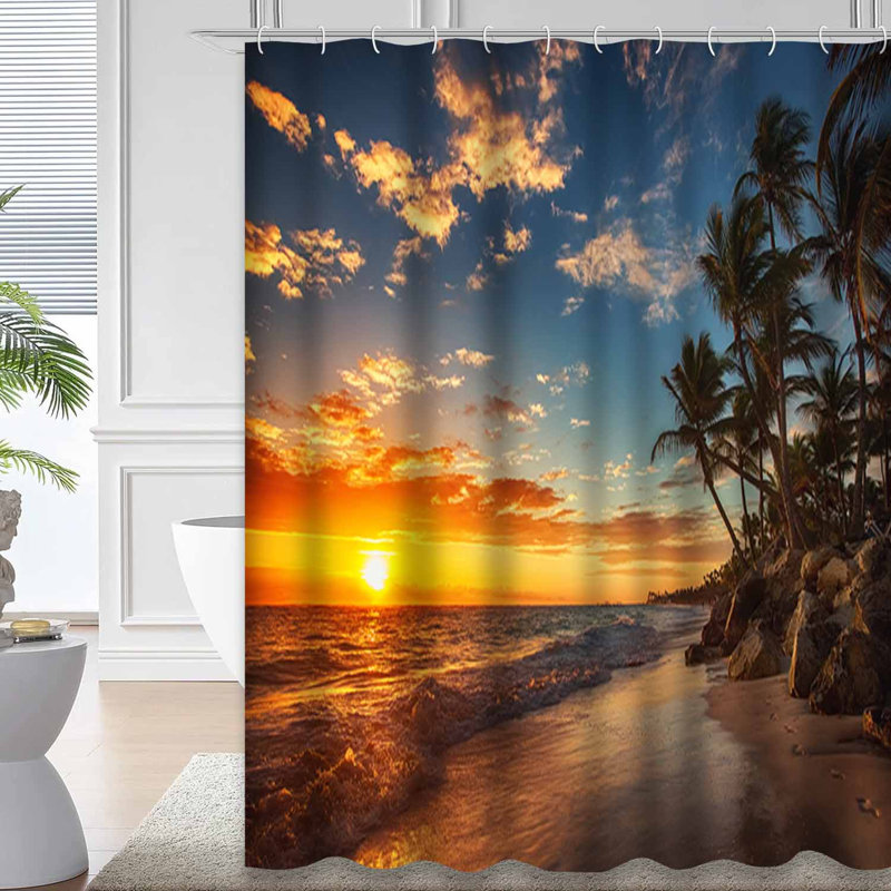 Vague tropicale avec 12 crochets Sunrise Beach, L 72 po x l 72 po