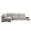 Élégant canapé d'angle gris clair de 76,0 po x 123,2 po x 31,5 po | Structure en bois de hêtre et en carton, tissu 100% polyester | Coussins en mousse souple et en plumes, 2 coussins portables inclus | Design scandinave pour espaces de vie modernes-2141163232-2141163261