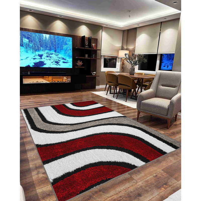 Tapis géométrique abstrait moderne pour la chambre à coucher 6417, Rectangle 5 pi 3 po x 7 pi 7 po