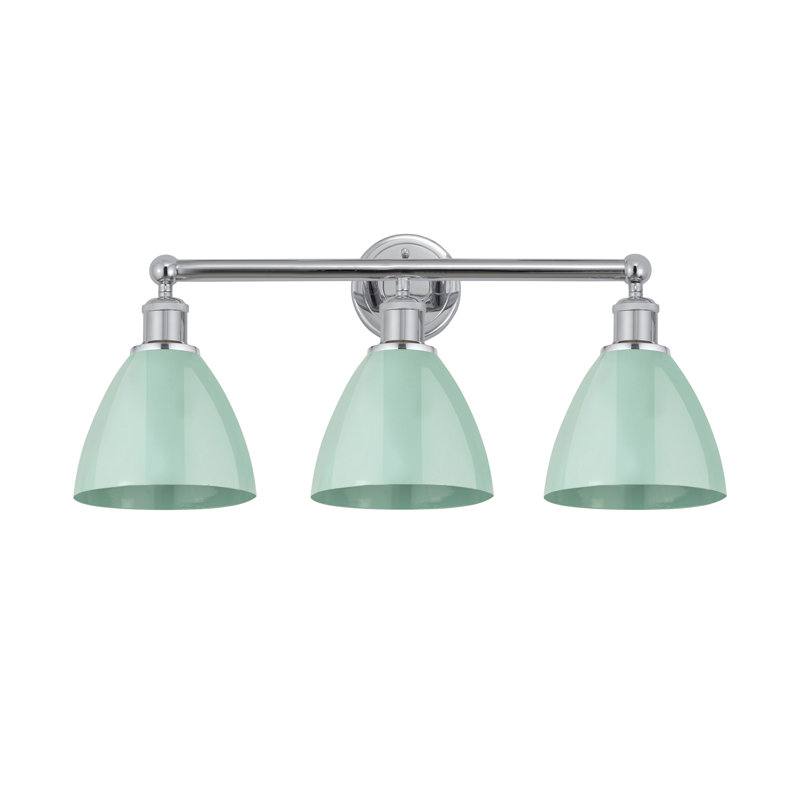 Éclairage pour meuble-lavabo 3 lumières Arpita, Chrome poli, Écume de mer