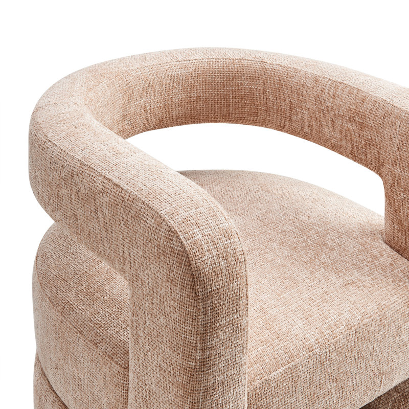 Fauteuil d'appoint en chenille Jaylin, Tissu rosé