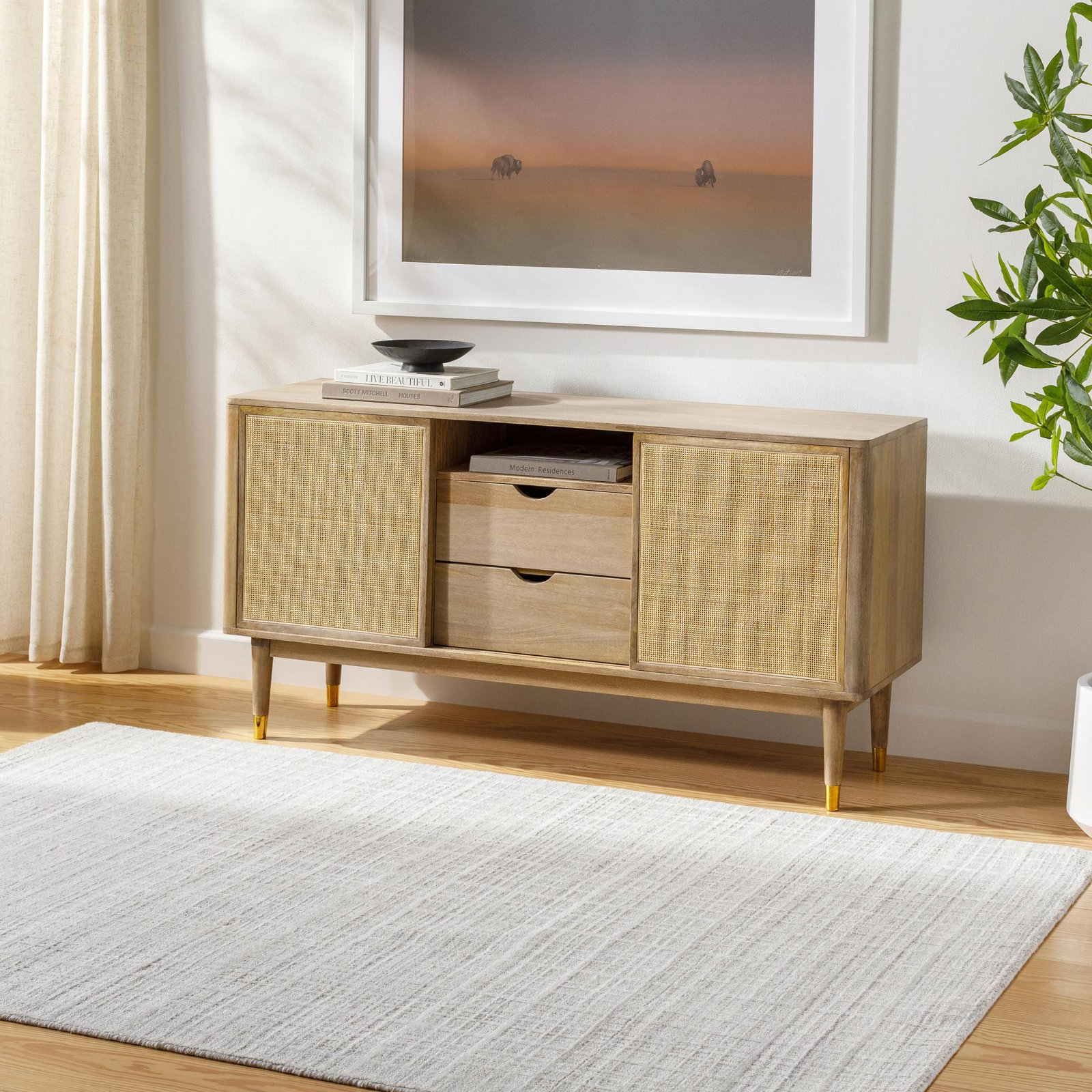 Iffie Hand-Woven Abstract Rug, Rectangle 9' x 12'
