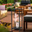 Support pour plante d'extérieur pour terrasse 2 niveaux avec support en osier pour pot de fleurs en bois et poly