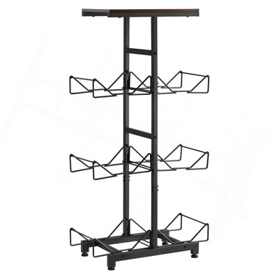 Porte-bidon à eau, support à 4 rangées de bouteilles d'eau à 3 niveaux et à 3 gallons pour 6 bouteilles, support à cruche robuste avec poignées, pliable pour la cuisine, le bureau et le salon