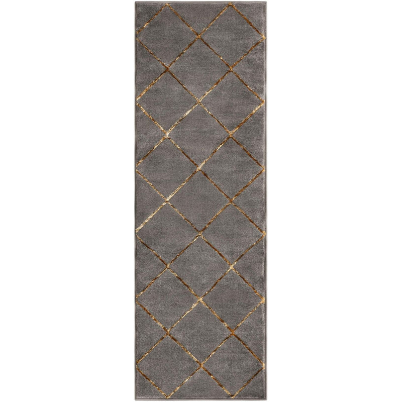 Gris contemporain et gris Etowah, Tapis de couloir 2 pi x 6 pi 1 po