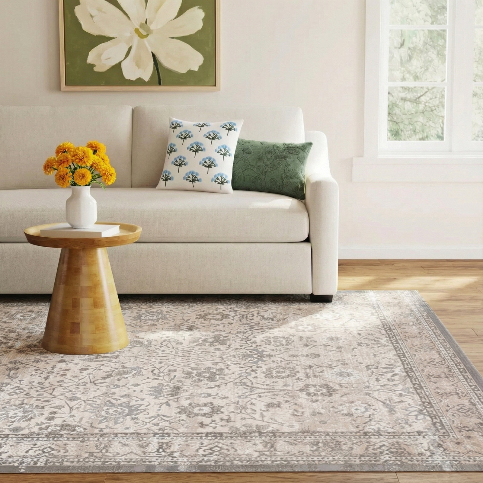 Lynnette Gray/Beige Rug, Rectangle 7'10" x 10'6"