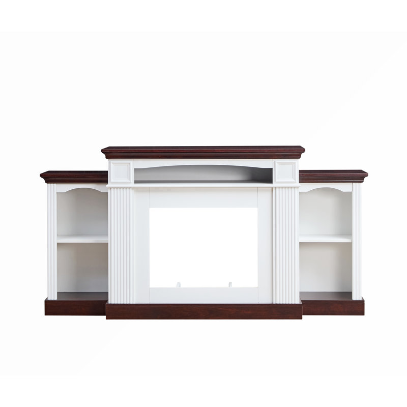 Meuble télé de style campagnard avec foyer pour meuble télé 70 po pour le salon ou la chambre à coucher