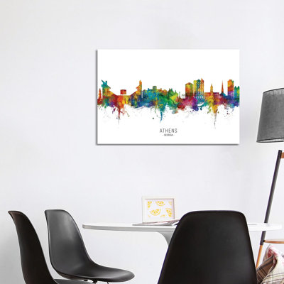Athens Georgia Skyline by Michael Tompsett - 1 Piece Wrapped Canvas Wall Art