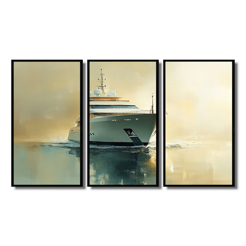 «Wealths Reflection - Boat Yacht», ensemble de reproduction d'art mural, H 28 po x l 36 po x P 1 po