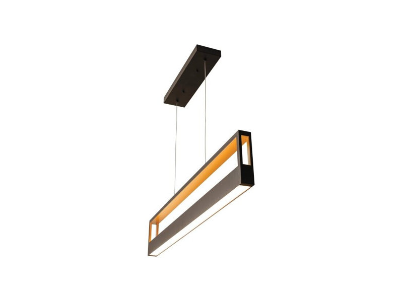 566F3720D68B48CCB5E081ABB8B481FB Leopoldo 45 In. LED Linear Pendant Fixture Black/Gold 120-277v, 30/35/40k, Black