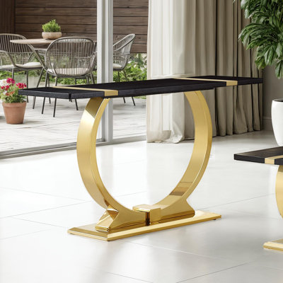 Bilton O-Shaped Rectangle Sofa Table With Trestle Base