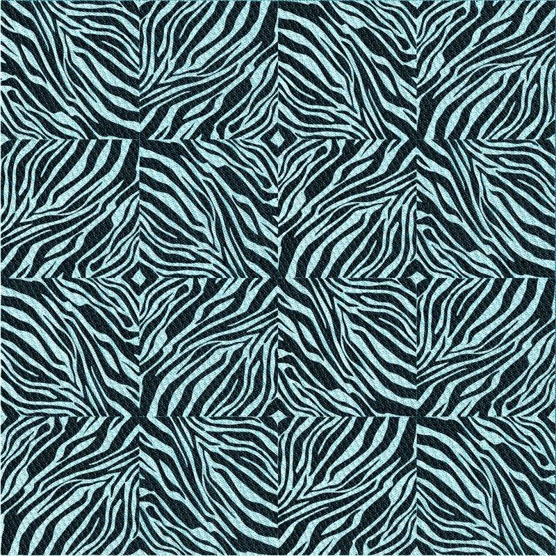 Tapis bleu clair à imprimé animal, Carré 7 pi