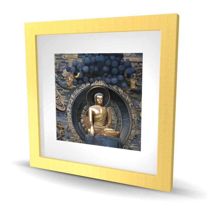 Grand Bouddha à Lingshan, impression encadrée or, H 16 po x l 16 po